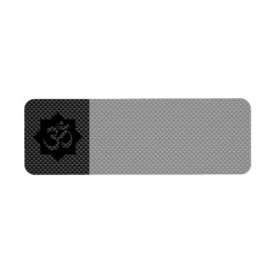 Étiquette OM Symbole Lotus Spiritualité Yoga en fibre de car