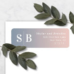 Étiquette Ombre Dusty Mariage bleu et rose Adresse de retour<br><div class="desc">Élégant Ombre Dusty Blue & Pink Mariage Envelope Retourner les étiquettes d'adresse. Ce design mariage moderne ou Étiquette de adresse événementiel est simple et élégant, avec un dégradé de couleurs chic et des fontes tendance. Montré dans la nouvelle palette de couleurs du Mariage. Il dispose également d'un simple monogramme sur...</div>