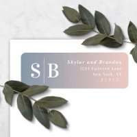 Ombre Dusty Mariage bleu et rose Adresse de retour