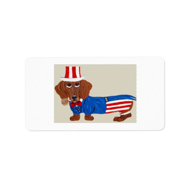 Étiquette Oncle Sam Dachshund Invitation (Devant)