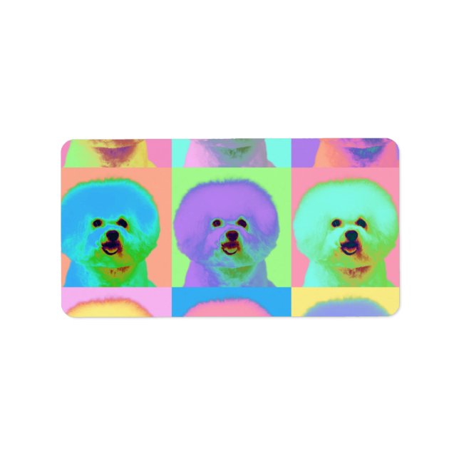 Étiquette Op Art - Bichon Frise - Cody (Devant)