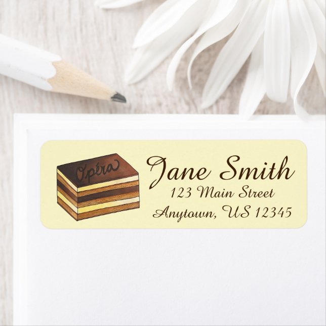 Étiquette Opéra pâtisserie pâtisserie pâtisserie pâtisserie  (En situation)