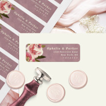 Ophelia Floral Dusty Mariage rose Adresse de retou