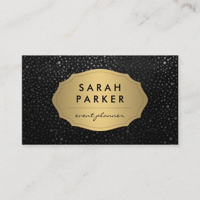 Étiquette or Faux avec Motif métallique chic (Devant)