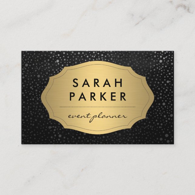 Étiquette or Faux avec Motif métallique chic (Devant)