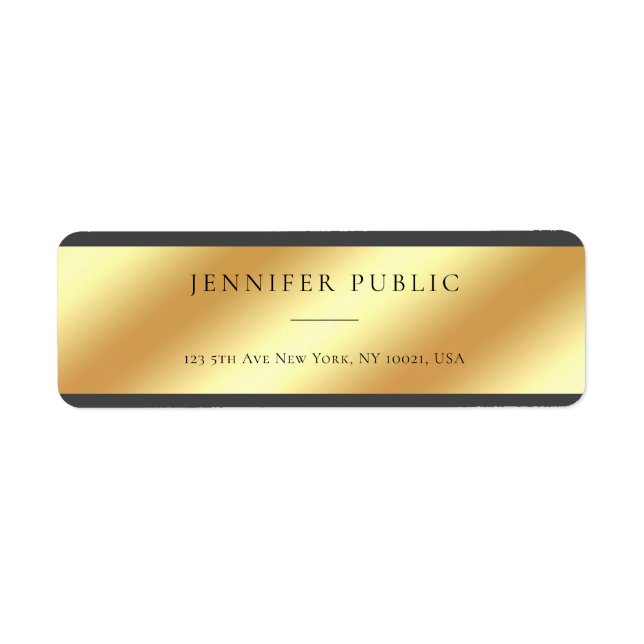 Étiquette Or glamour Modèle moderne Design simple (Devant)