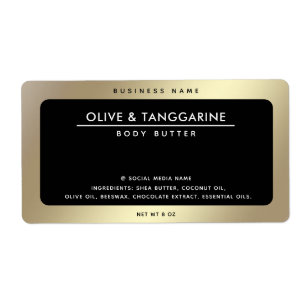 Étiquette Or noir élégant simple luxe moderne produit