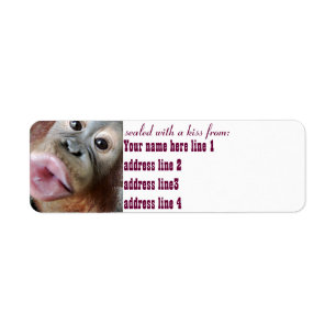 Étiquette Orang-outan mignon scellé avec un baiser
