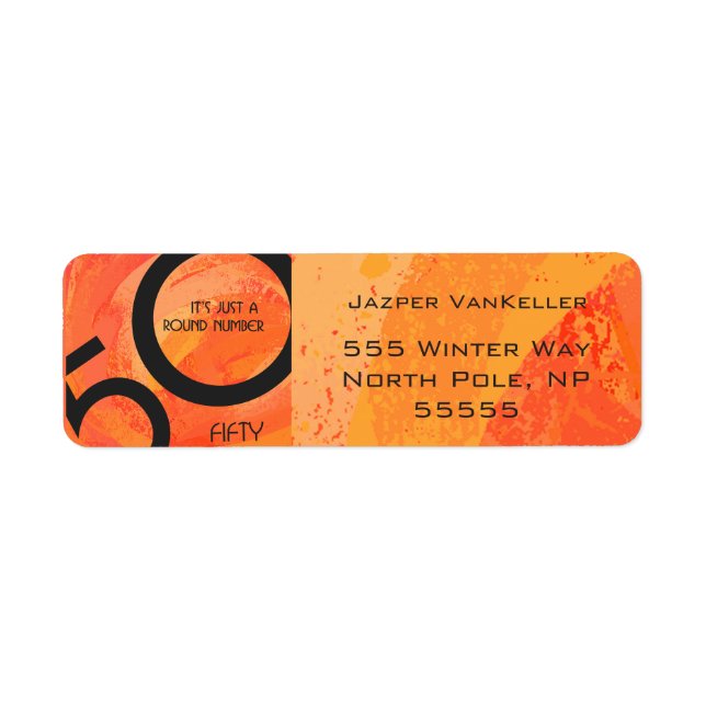 Étiquette Orange 50 Anniversaire de la Décennie (Devant)