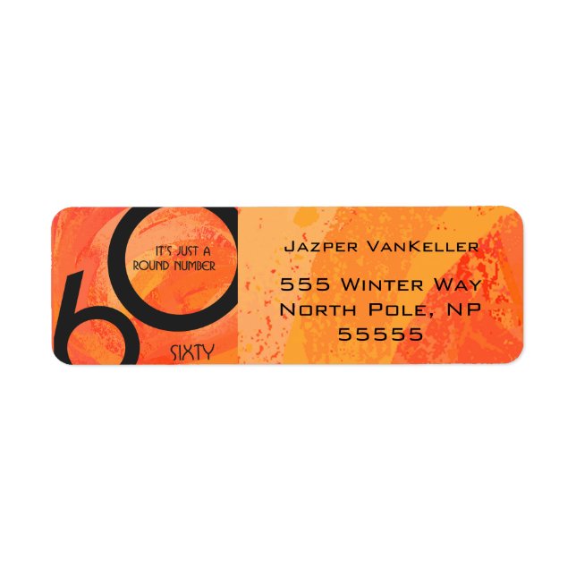 Étiquette Orange 60 Anniversaire de la Décennie (Devant)