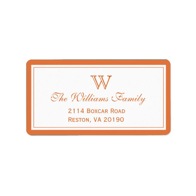 Étiquette Orange classique (Devant)