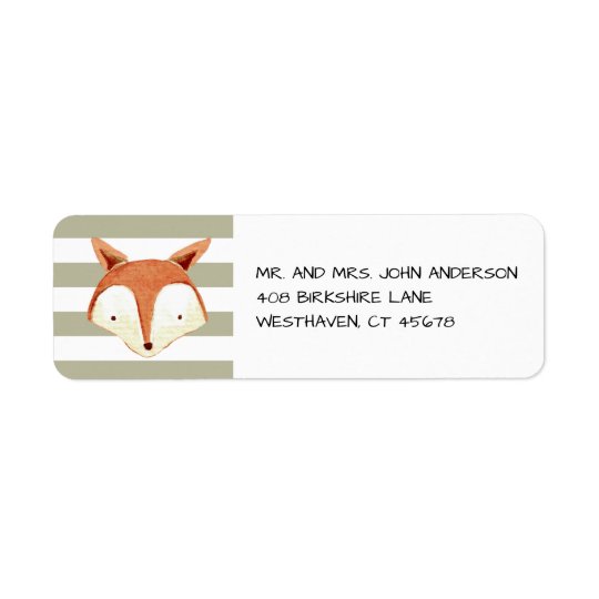Étiquette orange de rayures de marine de Fox