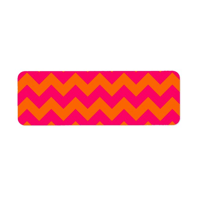 Étiquette Orange et rose zigzag (Devant)