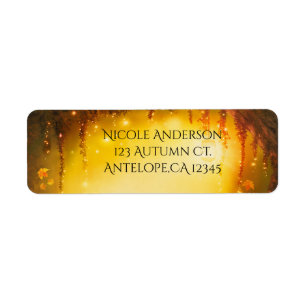 Étiquette Orange Fall Rustique Enchanted Forest Invitation