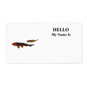 Étiquette Orange Koi et Gold Koi