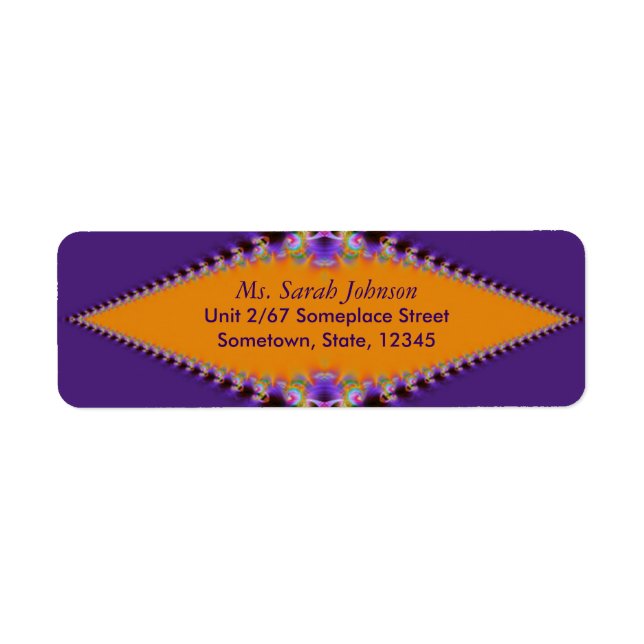 Étiquette Orange pourpre : Dentelle fractée : (Devant)