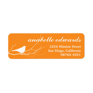 Étiquette Orange sur branche moderne adresse de retour perso