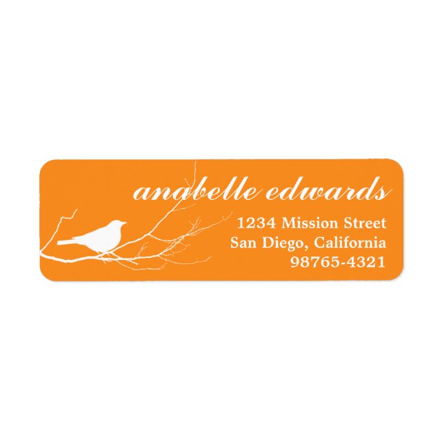Étiquette Orange sur branche moderne adresse de retour perso (Devant)