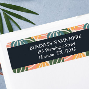 Étiquette Orange Vert Super Feuilles rétro Botanique