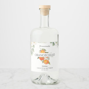 Étiquette Orangecello Citrus Orange Faveur de Mari