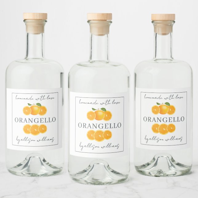 Étiquette Orangecello sur mesure (Bouteilles)