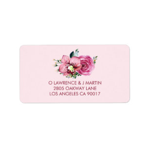 Étiquette Orchidée rose et Rose