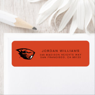 Étiquette Oregon State Beavers   Tête de castor