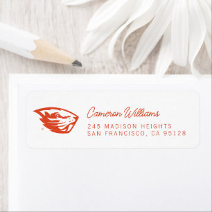 Étiquette Oregon State Beavers   Tête de castor