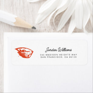 Étiquette Oregon State Beavers   Tête de castor
