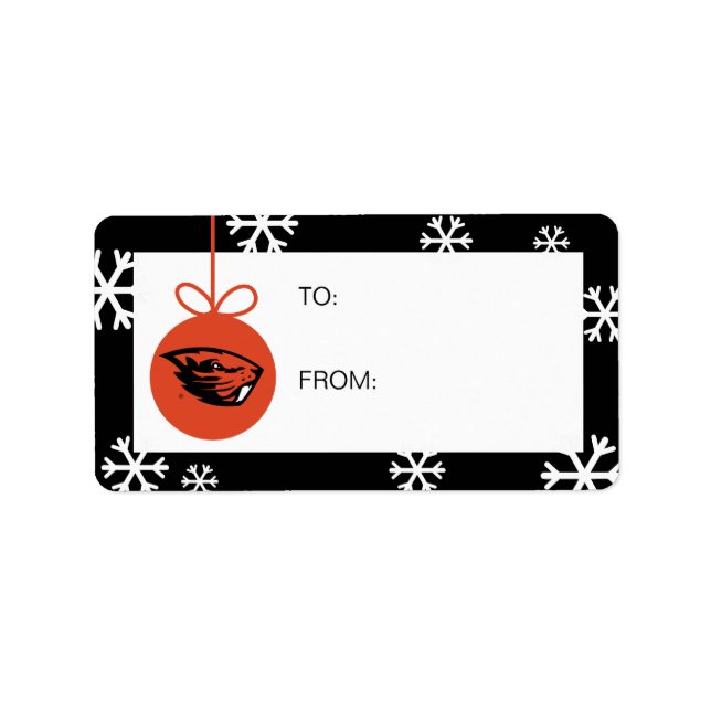 Étiquette Oregon State Beavers | Tête de castor (Devant)