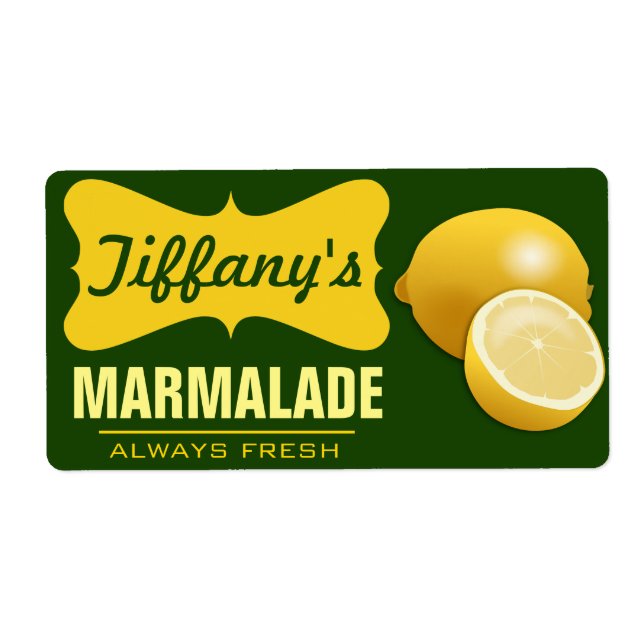 Étiquette Organique Naturel | Confiture de citron | Lemon Ma (Devant)