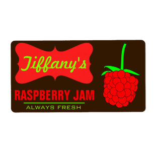 Étiquette Organique Naturel Confiture de framboise Confi