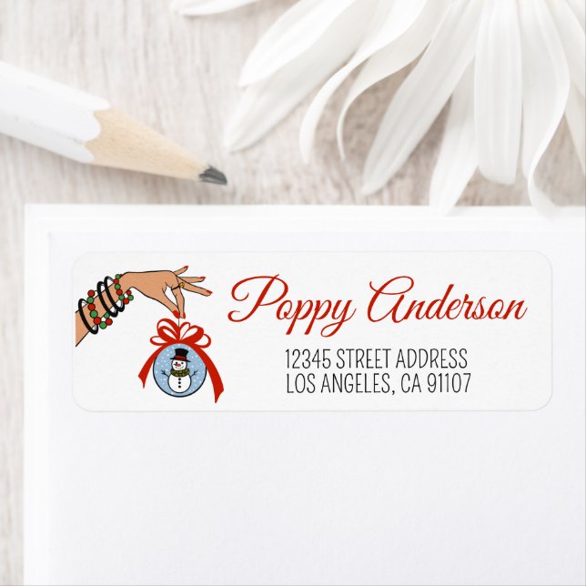 Étiquette Ornement de Noël (En situation)