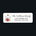 Étiquette  Ornement de Noël Floral moderne Adresse de retour<br><div class="desc">Étiquettes d'adresse de retour de l'ornement de Noël floral moderne. Cartes de Noël assorties disponibles.</div>