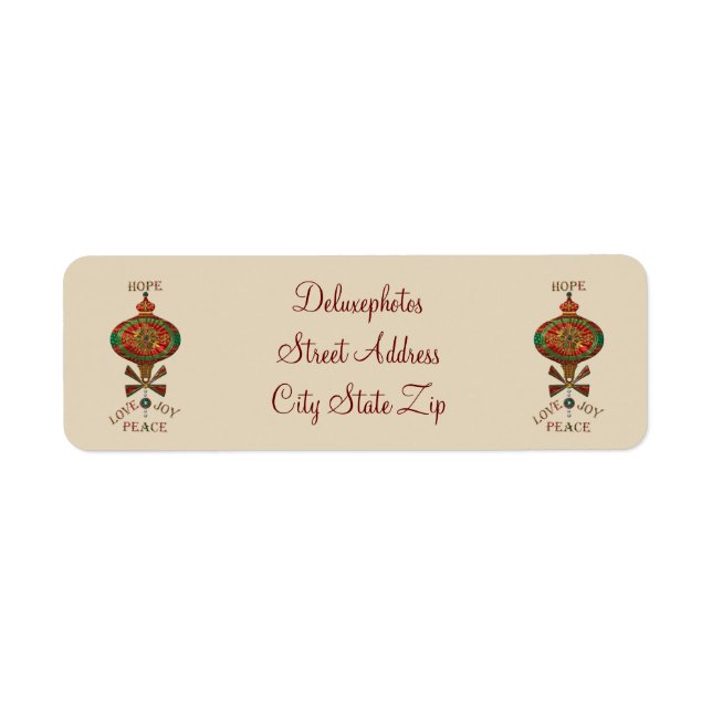 Étiquette Ornement de vacances (Devant)