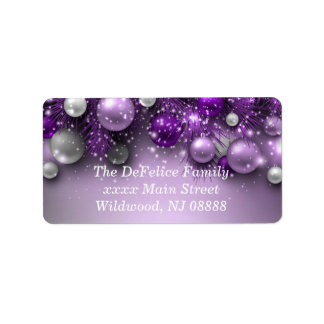 Étiquette Ornements de Noël - Purples
