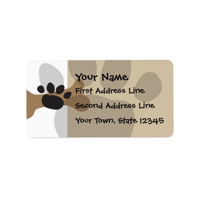 Étiquette Os de chien et Empreinte de patte (Devant)