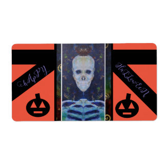 Étiquette Os d'Halloween Skeleton Maureen Girard