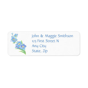 Étiquette Oubliez-moi pas Custom Watercolor Garden Flower