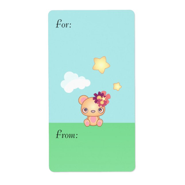 Étiquette Ours de Kawaii (Devant)