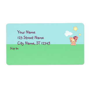 Étiquette Ours de Kawaii