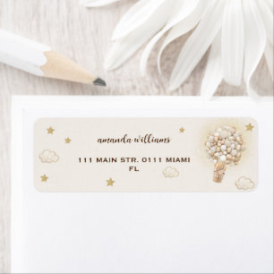 Étiquette Ours en peluche dans les montgolfières sans distin