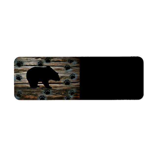 Étiquette Ours Noir Ours Noir Pâtes Bois Rustique (Devant)