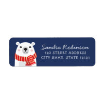 Ours polaire avec foulard hiver saison