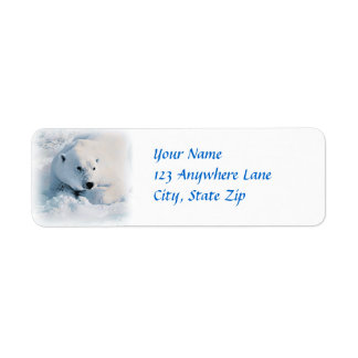 Étiquette Ours polaire et neige