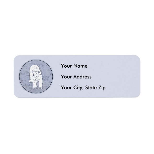 Étiquette Ours polaire sur la peinture sur glace - Art origi (Devant)