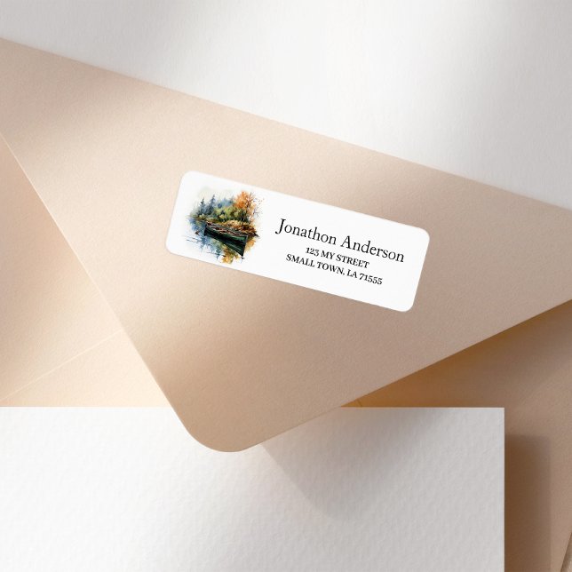 Étiquette Outdoor River Canoe Address Label (Créateur téléchargé)