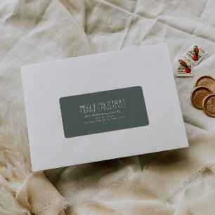 Étiquette Pack d'adresse de retour de Noël Boho Vert