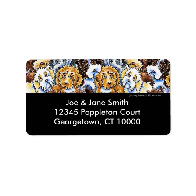 Étiquette Pack de chien Cockapoo noir (Devant)