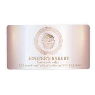 Étiquette Packaging rose gold pour cupcakes et friandises fa